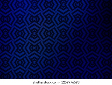 Dark BLUE vector template with repeated sticks. Shining illustration with lines on abstract template. Smart design for your business advert.