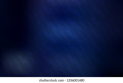 Dark BLUE vector template with repeated sticks. Lines on blurred abstract background with gradient. Pattern for ads, posters, banners.