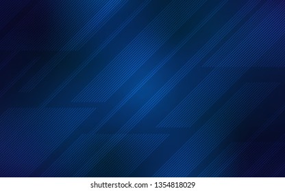 Dark BLUE vector template with repeated sticks. Decorative shining illustration with lines on abstract template. Smart design for your business advert.