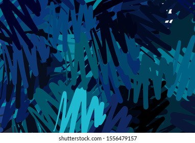 Dark BLUE vector template with repeated sticks. Colorful shining illustration with lines on abstract template. Pattern for ads, posters, banners.
