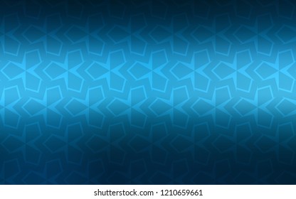 Dark BLUE vector template with rhombus. Beautiful illustration with rectangles and squares. The template can be used as a background.