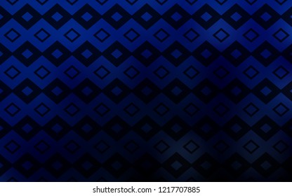 Dark BLUE vector template with rhombus. Glitter abstract illustration with rectangular shapes. Pattern for commercials.