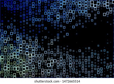 Dark BLUE vector template with rhombus. Rectangles on abstract background with colorful gradient. Best design for your ad, poster, banner.