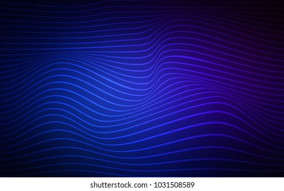 Dark BLUE vector template with shining lines. Modern gradient abstract illustration with bandy lines. The best blurred design for your business.