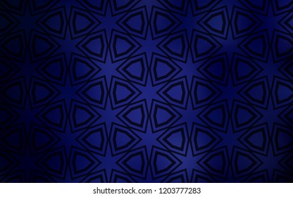 Dark BLUE vector template with sky stars. Glitter abstract illustration with colored stars. Pattern for websites, landing pages.