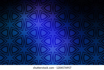 Dark BLUE vector template with sky stars. Shining colored illustration with stars. Smart design for your business advert.