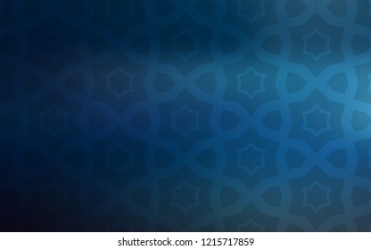Dark BLUE vector template with sky stars. Shining colored illustration with stars. Template for sell phone backgrounds.