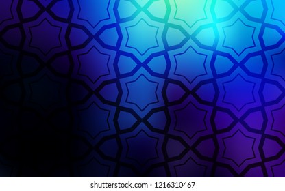 Dark BLUE vector template with sky stars. Blurred decorative design in simple style with stars. Best design for your ad, poster, banner.