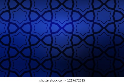 Dark BLUE vector template with sky stars. Shining colored illustration with stars. Pattern for websites, landing pages.