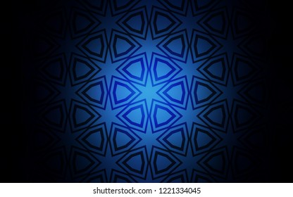 Dark BLUE vector template with sky stars. Modern geometrical abstract illustration with stars. Template for sell phone backgrounds.