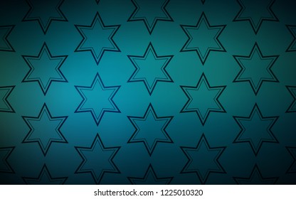 Dark BLUE vector template with sky stars. Decorative illustration with stars on abstract template. Best design for your ad, poster, banner.