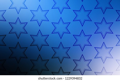 Dark BLUE vector template with sky stars. Shining colored illustration with stars. Template for sell phone backgrounds.