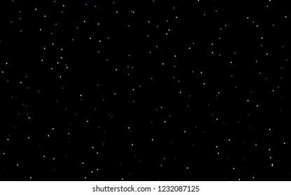 Dark BLUE vector template with sky stars. Stars on blurred abstract background with gradient. The pattern can be used for websites.