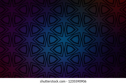 Dark BLUE vector template with sky stars. Glitter abstract illustration with colored stars. Smart design for your business advert.