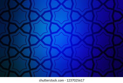 Dark BLUE vector template with sky stars. Shining colored illustration with stars. Pattern for websites, landing pages.