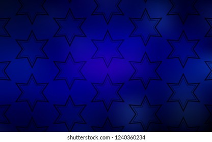 Dark BLUE vector template with sky stars. Decorative illustration with stars on abstract template. Pattern for new year ad, booklets.