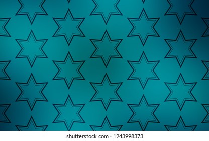 Dark BLUE vector template with sky stars. Glitter abstract illustration with colored stars. Template for sell phone backgrounds.