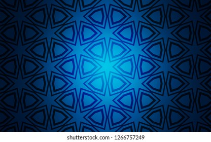 Dark BLUE vector template with sky stars. Stars on blurred abstract background with gradient. Template for sell phone backgrounds.