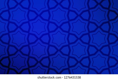 Dark BLUE vector template with sky stars. Shining colored illustration with stars. Pattern for websites, landing pages.