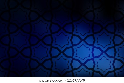 Dark BLUE vector template with sky stars. Shining colored illustration with stars. Best design for your ad, poster, banner.