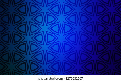Dark BLUE vector template with sky stars. Blurred decorative design in simple style with stars. Pattern for websites, landing pages.