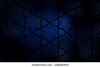 Dark BLUE vector template with sky stars. Shining colored illustration with stars. Template for sell phone backgrounds.