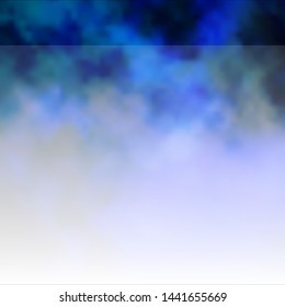 Dark BLUE vector template with sky, clouds. Abstract colorful clouds on gradient illustration. Colorful pattern for appdesign.