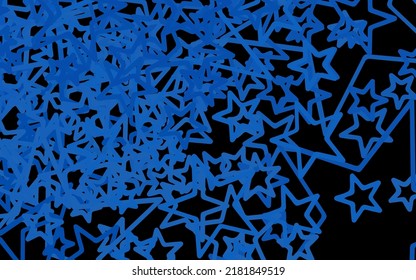Dark BLUE vector template with sky stars. Shining colored illustration with stars. Smart design for your business advert.