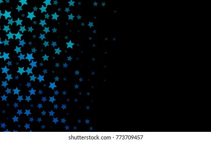 Dark BLUE vector template with sky stars. Blurred decorative design in simple style with stars. Best design for your ad, poster, banner.