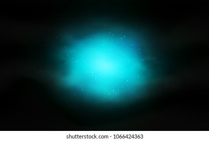 Dark BLUE vector template with space stars. Shining illustration with sky stars on abstract template. Best design for your ad, poster, banner.