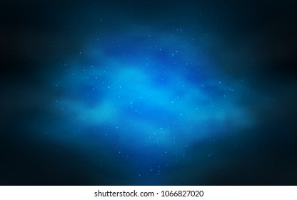 Dark BLUE vector template with space stars. Glitter abstract illustration with colorful cosmic stars. Pattern for astrology websites.