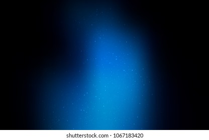 Dark BLUE vector template with space stars. Blurred decorative design in simple style with galaxy stars. Template for cosmic backgrounds.