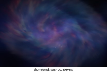 Dark BLUE vector template with space stars. Blurred decorative design in simple style with galaxy stars. Template for cosmic backgrounds.