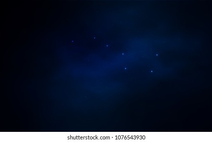 Dark BLUE vector template with space stars. Modern abstract illustration with Big Dipper stars. Template for cosmic backgrounds.