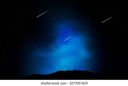 Dark BLUE vector template with space stars. Shining colored illustration with bright astronomical stars. Smart design for your business advert.