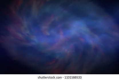 Dark BLUE vector template with space stars. Blurred decorative design in simple style with galaxy stars. Template for cosmic backgrounds.