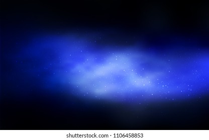 Dark BLUE vector template with space stars. Modern abstract illustration with Big Dipper stars. Pattern for futuristic ad, booklets.