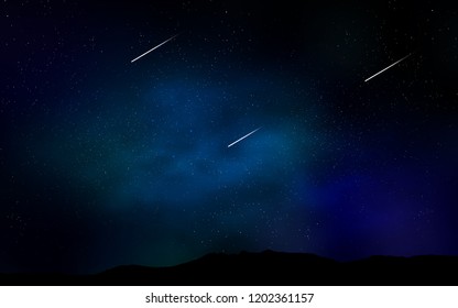Dark BLUE vector template with space stars. Shining illustration with sky stars on abstract template. Pattern for astronomy websites.