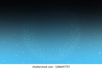 Dark BLUE vector template with space stars. Modern abstract illustration with Big Dipper stars. Pattern for futuristic ad, booklets.