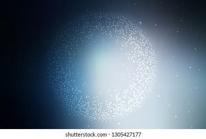 Dark BLUE vector template with space stars. Shining colored illustration with bright astronomical stars. Pattern for astrology websites.