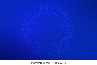 Dark BLUE vector template with space stars. Shining illustration with sky stars on abstract template. Template for cosmic backgrounds.