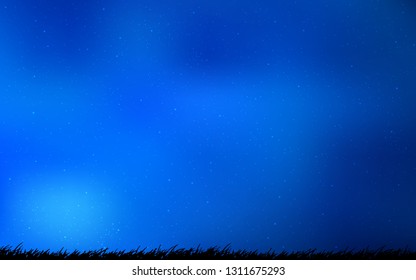 Dark BLUE vector template with space stars. Glitter abstract illustration with colorful cosmic stars. Pattern for astronomy websites.