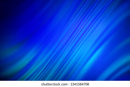 Dark BLUE vector template with space stars. Glitter abstract illustration with colorful cosmic stars. Pattern for futuristic ad, booklets.