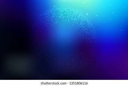 Dark BLUE vector template with space stars. Shining colored illustration with bright astronomical stars. Pattern for astrology websites.