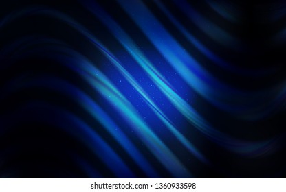 Dark BLUE vector template with space stars. Space stars on blurred abstract background with gradient. Smart design for your business advert.