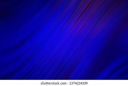 Dark BLUE vector template with space stars. Blurred decorative design in simple style with galaxy stars. Pattern for futuristic ad, booklets.
