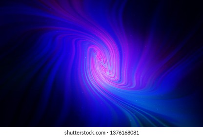 Dark BLUE vector template with space stars. Space stars on blurred abstract background with gradient. Pattern for futuristic ad, booklets.