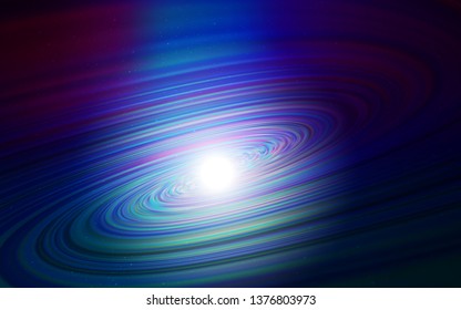 Dark BLUE vector template with space stars. Glitter abstract illustration with colorful cosmic stars. Pattern for astrology websites.
