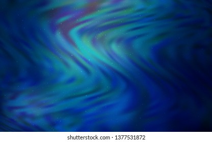 Dark BLUE vector template with space stars. Modern abstract illustration with Big Dipper stars. Pattern for astrology websites.