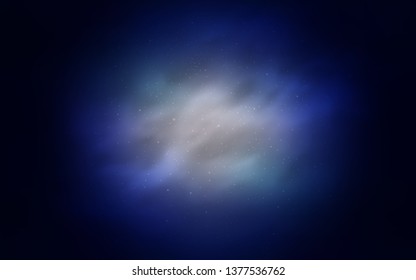 Dark BLUE vector template with space stars. Shining illustration with sky stars on abstract template. Pattern for futuristic ad, booklets.